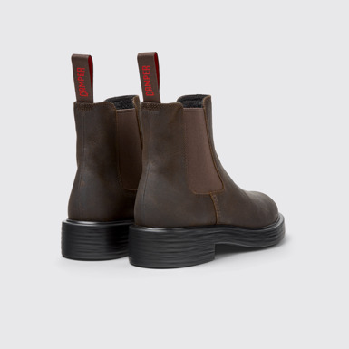 Back view of Dean Brown Nubuck Ankle Boots for Women.