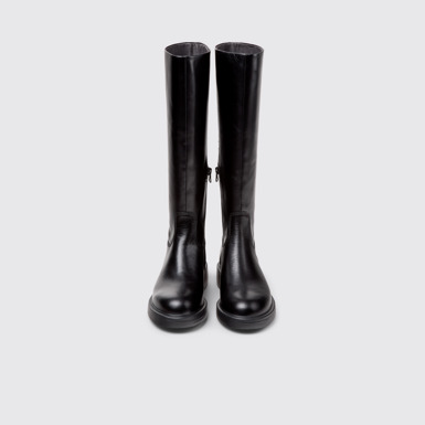 Overhead view of Dean Black Leather High Boots for Women.