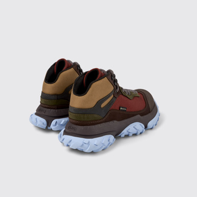 Back view of Karst Trek Brown and red ankle boots for women