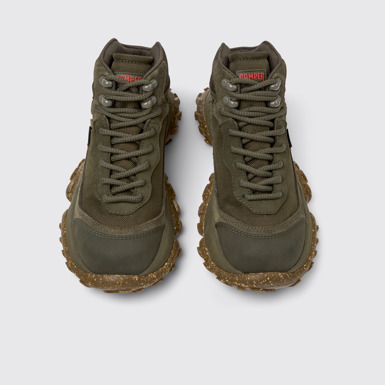 Overhead view of Karst Trek - GORE-TEX Green Textile and Nubuck Ankle Boots for Women.