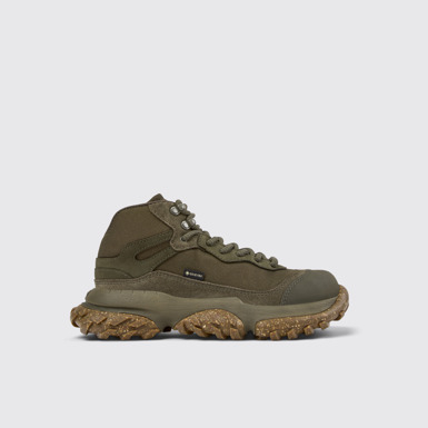 Side view of Karst Trek - GORE-TEX Green Textile and Nubuck Ankle Boots for Women.