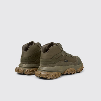 Back view of Karst Trek Green Textile and Nubuck Ankle Boots for Women.