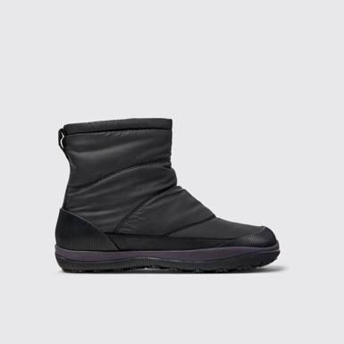 Side view of Peu Pista Black Textile and Leather Boots for Women
