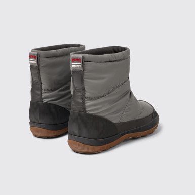 Back view of Peu Pista Gray Textile and Leather Boots for Women