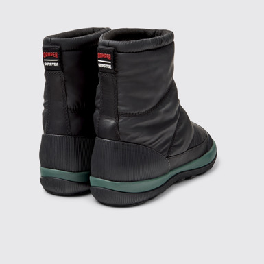 Back view of Peu Pista GM Black Textile and Leather Mid Boots for Women.