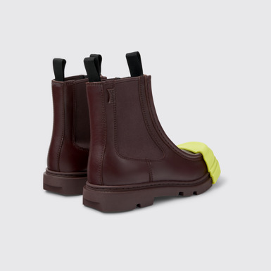 Back view of Junction Burgundy leather chelsea boots for women