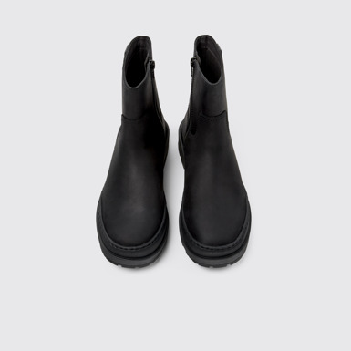 Overhead view of Brutus Trek Black nubuck boots for women