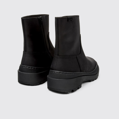 Back view of Brutus Trek Black nubuck boots for women