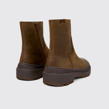 Back view of Brutus Trek Brown nubuck boots for women