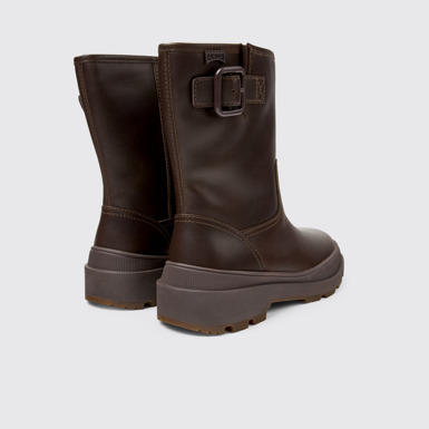 Back view of Brutus Trek Brown nubuck boots for women