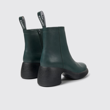 Back view of Thelma Green Leather Boots for Women