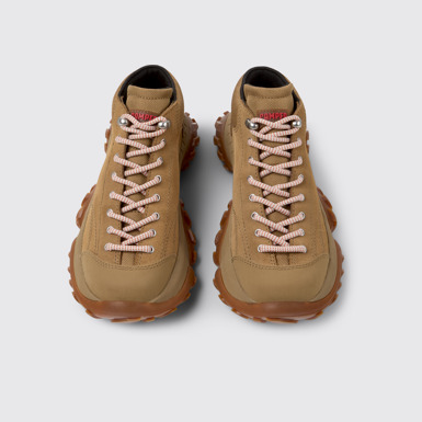 Back view of Karst Trek Brown ankle boots for women