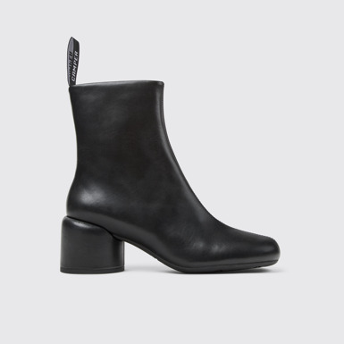 Side view of Niki Black Leather Boots for Women