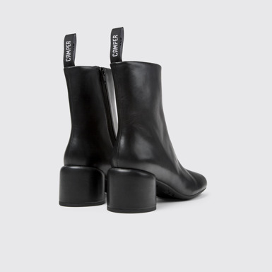 Back view of Niki Black Leather Boots for Women