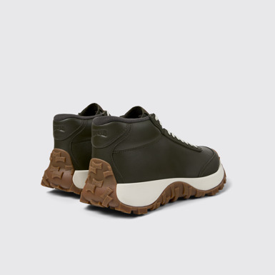Back view of Drift Trail VIBRAM Green leather sneakers for women