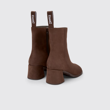 Back view of Kora Brown Nubuck Mid Boots for Women.