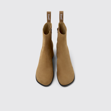 Overhead view of Kora Brown Nubuck Mid Boots for Women.