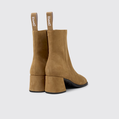 Back view of Kora Brown Nubuck Mid Boots for Women.