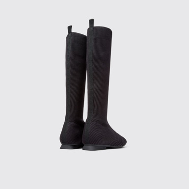 Back view of Casi Myra - TENCEL Black TENCEL™ Lyocell High Boots for Women.
