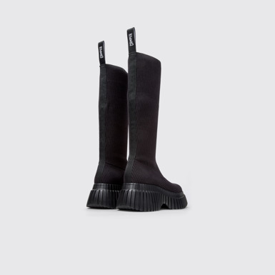 Back view of Pix BCN - TENCEL Black TENCEL™ Lyocell Mid Boots for Women.