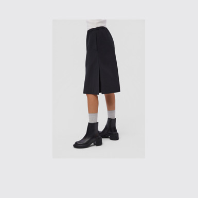 Pix London Black Leather Mid Boots for Women.