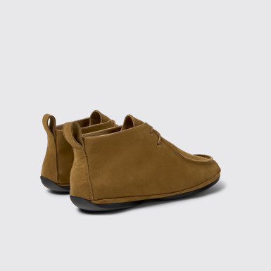 Back view of Right Nina Brown Nubuck Ankle Boots for Women.