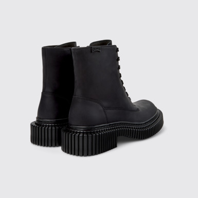 Back view of Pix Berlin Black Nubuck Mid Boots for Women.