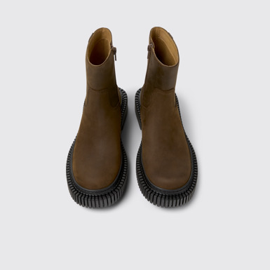 Pix Berlin Bottes mi-hautes en nubuck marron pour femme.