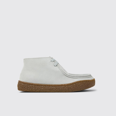 Side view of Peu Terreno Gray Nubuck Ankle Boots for Women.