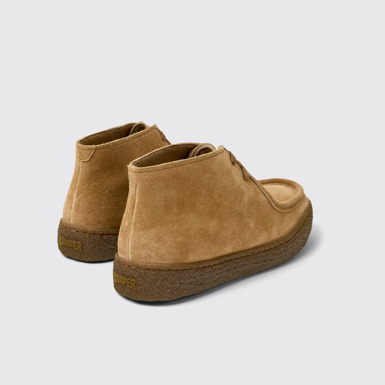 Back view of Peu Terreno Brown Nubuck Ankle Boots for Women.