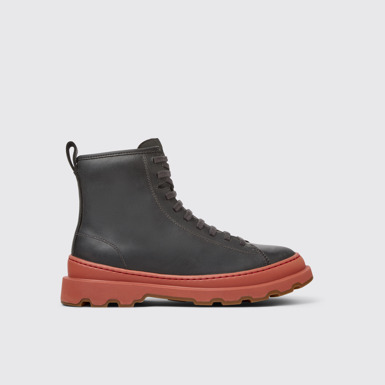Side view of Brutus+ Gray Nubuck Mid Boots for Women.