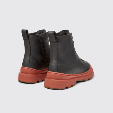 Back view of Brutus+ Gray Nubuck Mid Boots for Women.