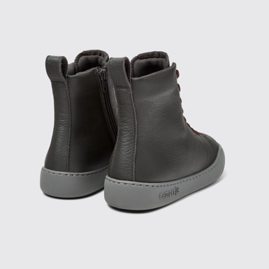 Back view of Peu Touring Gray Leather Mid Boots for Women.