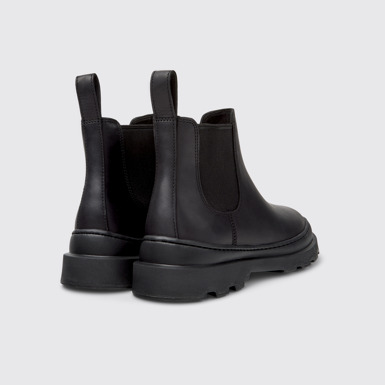 Back view of Brutus+ Black Nubuck Ankle Boots for Women.