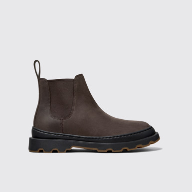 Side view of Brutus+ Brown Nubuck Ankle Boots for Women.
