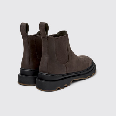 Back view of Brutus+ Brown Nubuck Ankle Boots for Women.
