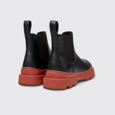 Back view of Brutus+ Brown Leather Ankle Boots for Women.