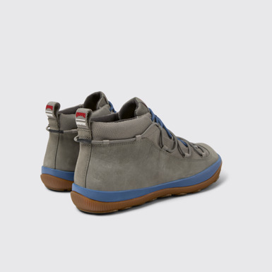 Back view of Peu Pista GM - GORE-TEX Gray Textile and Nubuck Ankle Boots for Women.