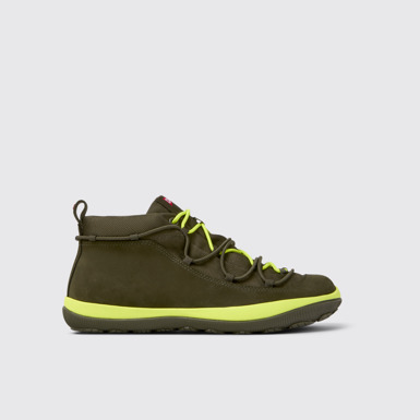 Side view of Peu Pista GM Green Textile and Nubuck Ankle Boots for Women.