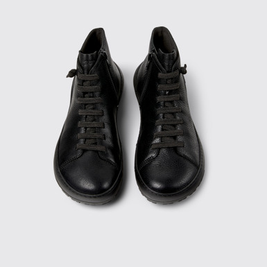 Peu Serra Schwarze Lederstiefelette für Damen.