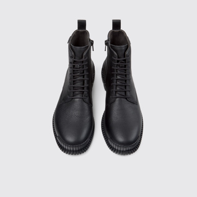 Pix Botines de piel negros para mujer.