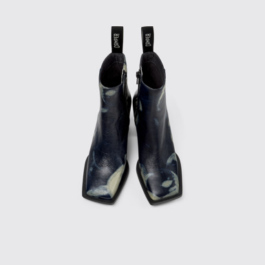 Karole Botines de piel negra y gris para mujer.