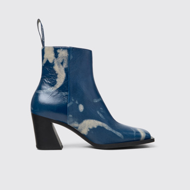 Karole Botines de piel azul para mujer.