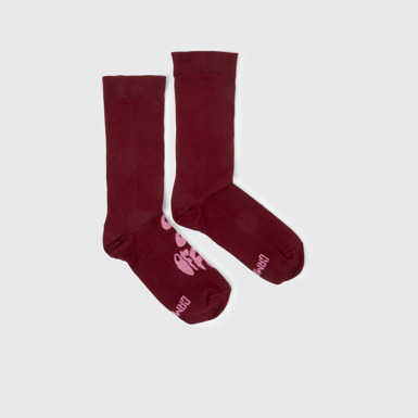Side view of Out of Office Burgundy and pink socks