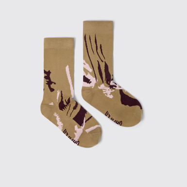 Side view of Socks Brown mid-length socks