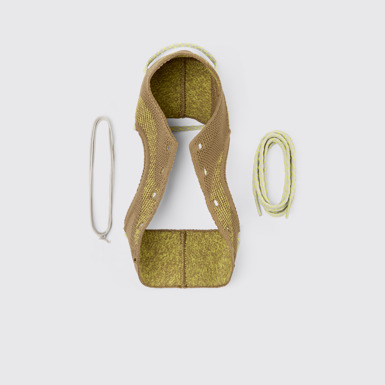 Overhead view of ROKU Shoe Uppers Brown uppers (x2) for your right and left shoes.