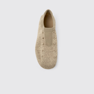 Overhead view of ROKU Inner Socks Beige, brown inner socks (x2) for your right and left shoes.