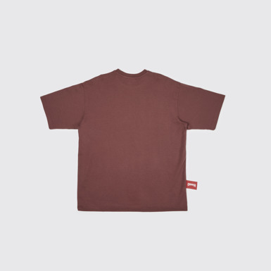 Back view of T-Shirt Burgundy T-shirt with Camper logo
