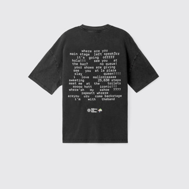 Overhead view of Camper x Mallorca Live Festival T-shirt Brushed gray organic cotton T-shirt