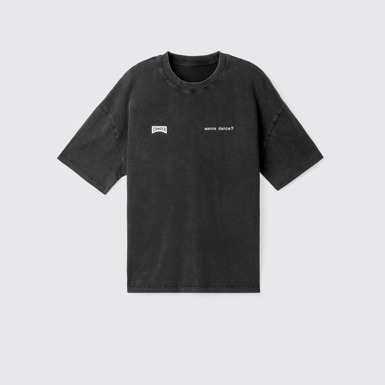 Side view of Camper x Mallorca Live Festival T-shirt Brushed gray organic cotton T-shirt